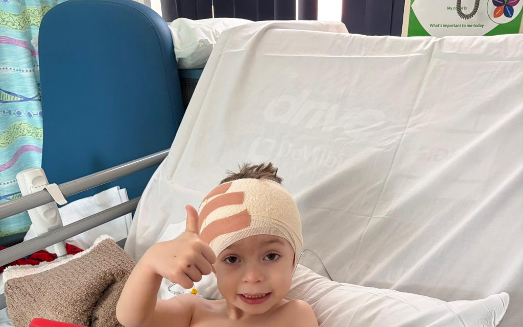 Four-year-old Finley's brain tumour was dismissed as iron deficiency before emergency surgery saved his life - mum Courtney shares their heartbreaking hospital journey.