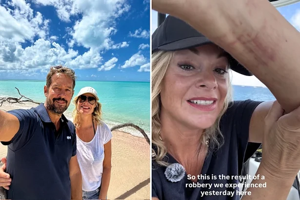 A tourist was dragged 32ft down the street by scooter robbers who tried to snatch her bag in Sint Maarten. Sarah Hertens says it felt like her arm was being pulled from its socket.