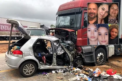 Six members of the same family - including three children and a grandmother - have been killed in a devastating head-on collision with a lorry on a Brazilian highway.