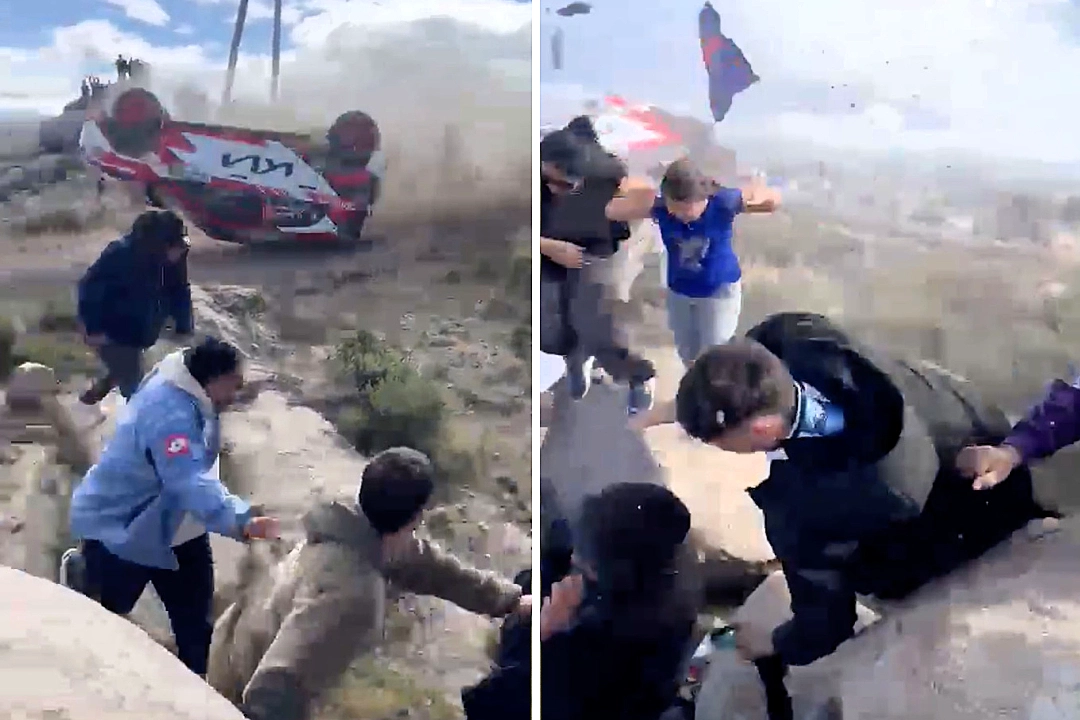 A spectator was killed and others injured when a rally car barrel-rolled into a crowd in Argentina, forcing organisers to cancel the South American Championship event immediately.