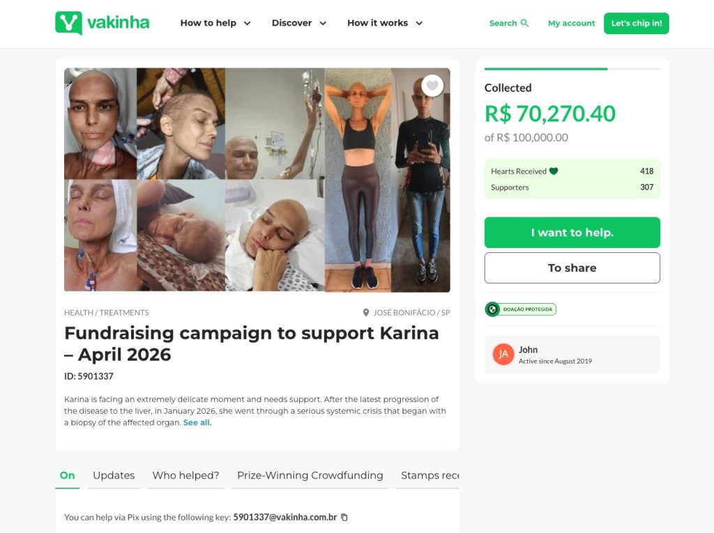 A Voice Brasil star who nearly died from a liver cancer crisis and emergency surgery is crowdfunding her treatment costs - and says she already considers herself a winner.