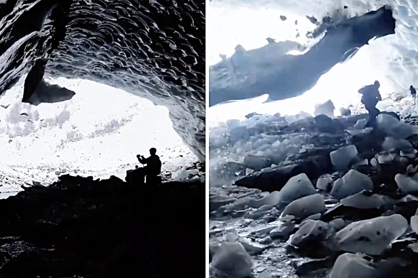 A tourist was crushed by a massive block of falling ice inside a glacier cave in Tibet, prompting authorities to close the site while investigations into safety protocols begin.