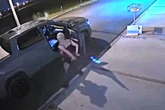 A woman was shot in the bum after a VIP row at a country music concert in Brazil turned violent. CCTV captured the shocking moment she was hit as the dispute spiralled out of control.