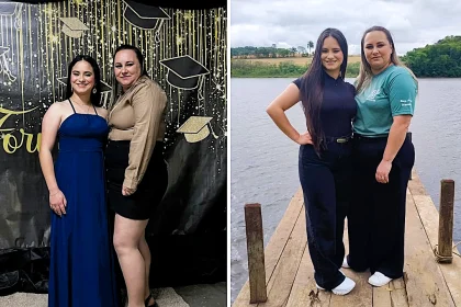 A man allegedly shot his ex-partner Tatiane and her daughter Erika dead before turning the gun on himself. Police believe he was bitter over the break-up in Passos Maia, Brazil.