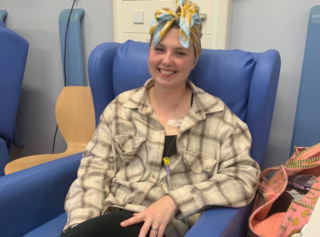 A mum diagnosed with colon cancer says doctors dismissed her early warning signs as piles after giving birth - and is now urging others to push for answers if something feels wrong.