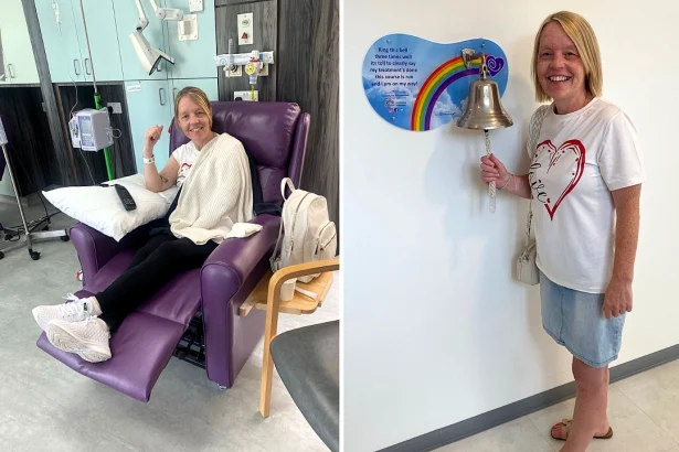 Mum Kerry Hatrill blamed her cancer symptoms on a dodgy burger and perimenopause. Months later doctors found a tumour the size of an orange - now she is urging others to act.