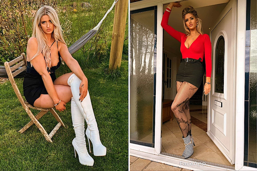6ft 4in woman Lizzy Jade Groombridge reveals why her 7-inch height difference with 5ft 9in boyfriend Ollie is a turn on - not a turn off - and why she never skips heels.