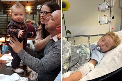 A mum is urging parents to trust their gut after doctors repeatedly dismissed her son's symptoms as constipation and teething - leaving him just hours away from death.