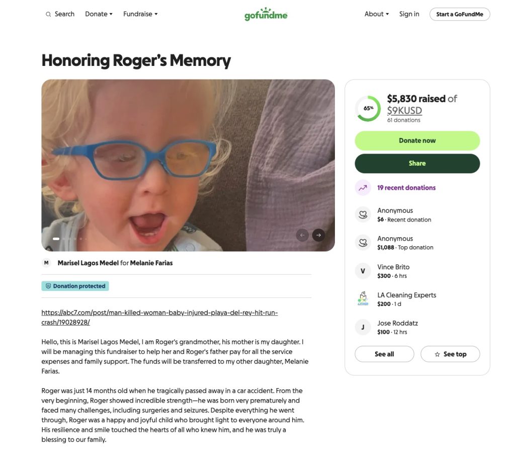 Heartbreaking moment toddler Roger Sandoval Farias, 14 months, killed alongside uncle in horror hit-and-run crash after family beach trip in Los Angeles.