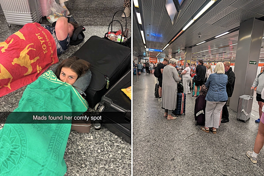 British traveller Maddison Watson, 24, slept on Milan airport floor for 13 hours after her easyJet flight from Greece to Manchester was dramatically diverted.