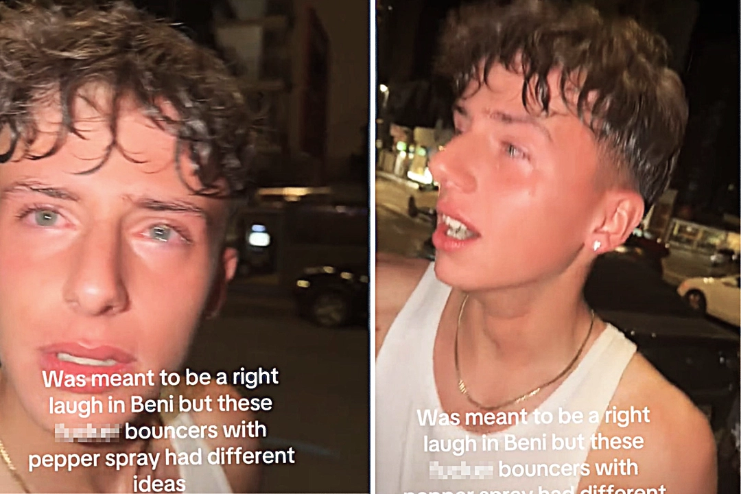 A British teenager was pepper sprayed in the eyes by a Benidorm bouncer for speaking up, leaving him blinded and writhing in pain until his friend flushed his eyes with milk.