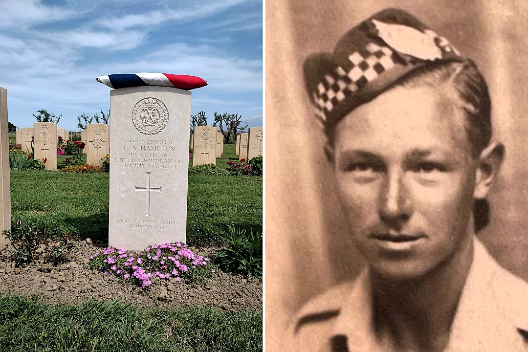 British soldier Cpl Gilbert Nay Hamilton, killed in Sicily in 1943, identified 83 years later thanks to his great-grand-nephew's dedicated research.