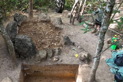 Archaeologists uncover remains of 37 people inside single giant stone jar at Plain of Jars site in Laos, revealing complex ancient communal burial rituals.