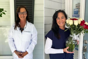 A former dentist was sentenced to life in prison for fatally shooting her boyfriend through a locked bedroom door during a jealous rage over him allegedly sending money to another woman.