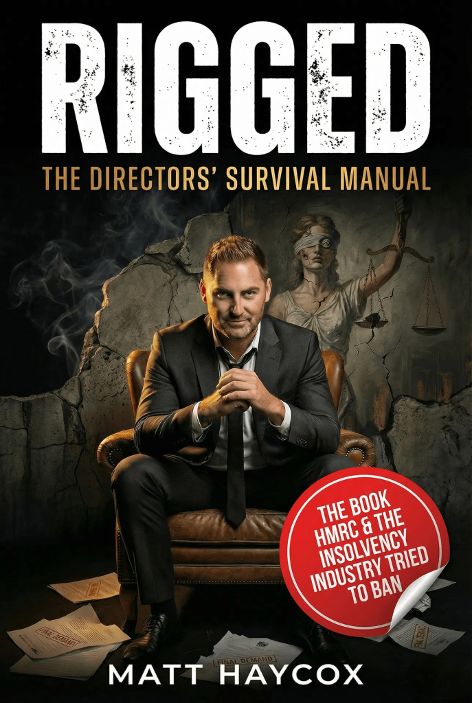 Matt Haycox's book RIGGED exposes how UK insolvency practitioners earn bigger fees from liquidating companies than rescuing them, leaving directors badly misled.