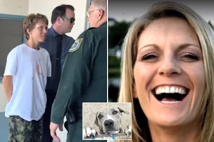 Dog owner Linda Cutler allegedly faked heart attack during arrest after her two pets mauled neighbour, 50, to death while she was staying at a beach hotel.