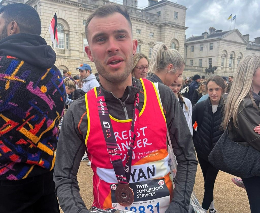 Fit and healthy dad is left unable to walk after suffering a devastating stroke just one week after completing his very first ever London Marathon in impressive time.