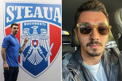 A Romanian footballer was left devastated after his 78-year-old father collapsed and died in the stadium car park moments after watching him play his final match.