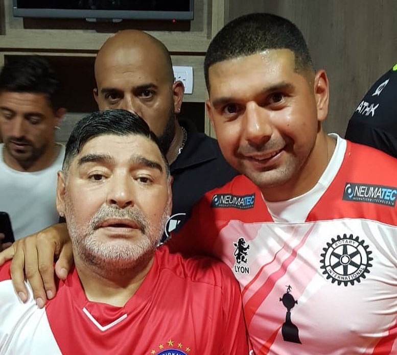 Former top flight footballer is dramatically thrown out of a nightclub after allegedly becoming involved in a violent brawl with security - and it took five guards.