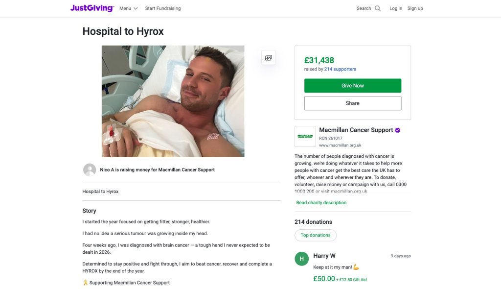 Bloodstock agent Nico Archdale, 32, ignored sudden head rushes that turned out to be brain cancer - a ping pong-sized tumour squishing his brain.