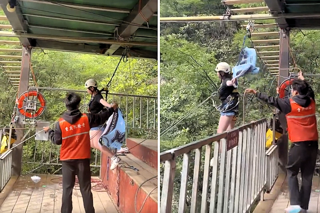 A 16-year-old girl fell to her death from a 550ft waterfall swing in China moments after repeatedly warning staff the harness felt too loose, sparking a safety investigation.