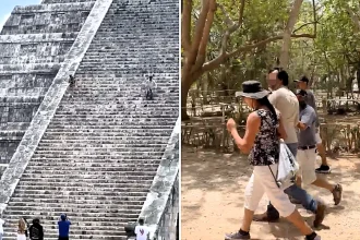 Two tourists caught brazenly scaling ancient Kukulkán Pyramid at Mexico's Chichén Itzá site face hefty fines after breaching strict 2008 climbing ban on monument.