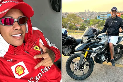 TikTok influencer Saymon Carvalho killed in horror motorbike crash after allegedly trying to hide licence plate from speed cameras with his hand before slamming into pole.