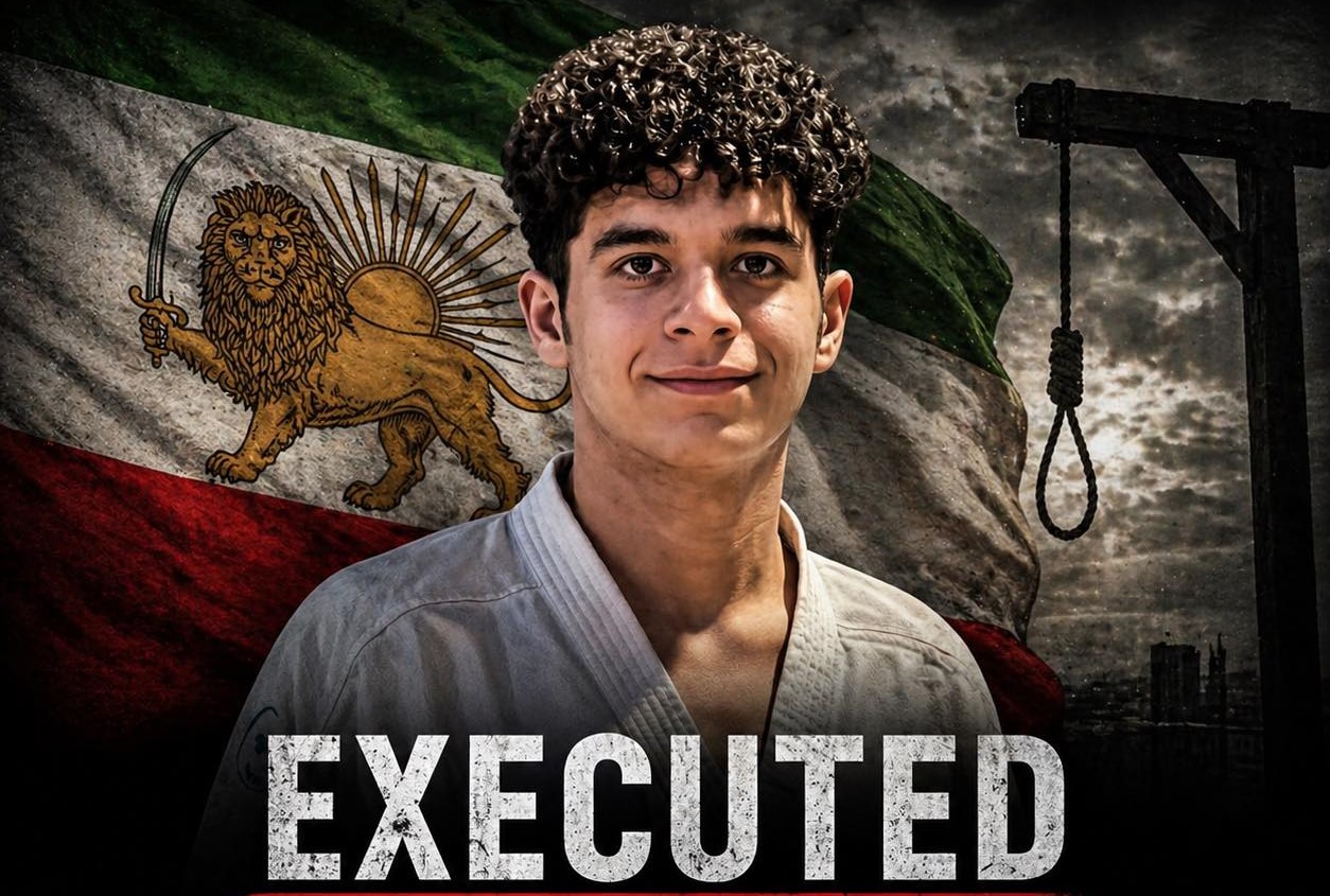 A 21-year-old karate champion was executed in Iran for allegedly throwing stones at police vehicles during anti-government protests - becoming the tenth protester hanged.