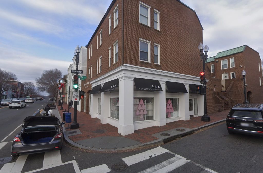 Famous DC Cupcakes bakery vandalised after thug hurls beer keg through Georgetown Cupcake's front window, terrifying baker inside in shocking caught-on-camera attack.