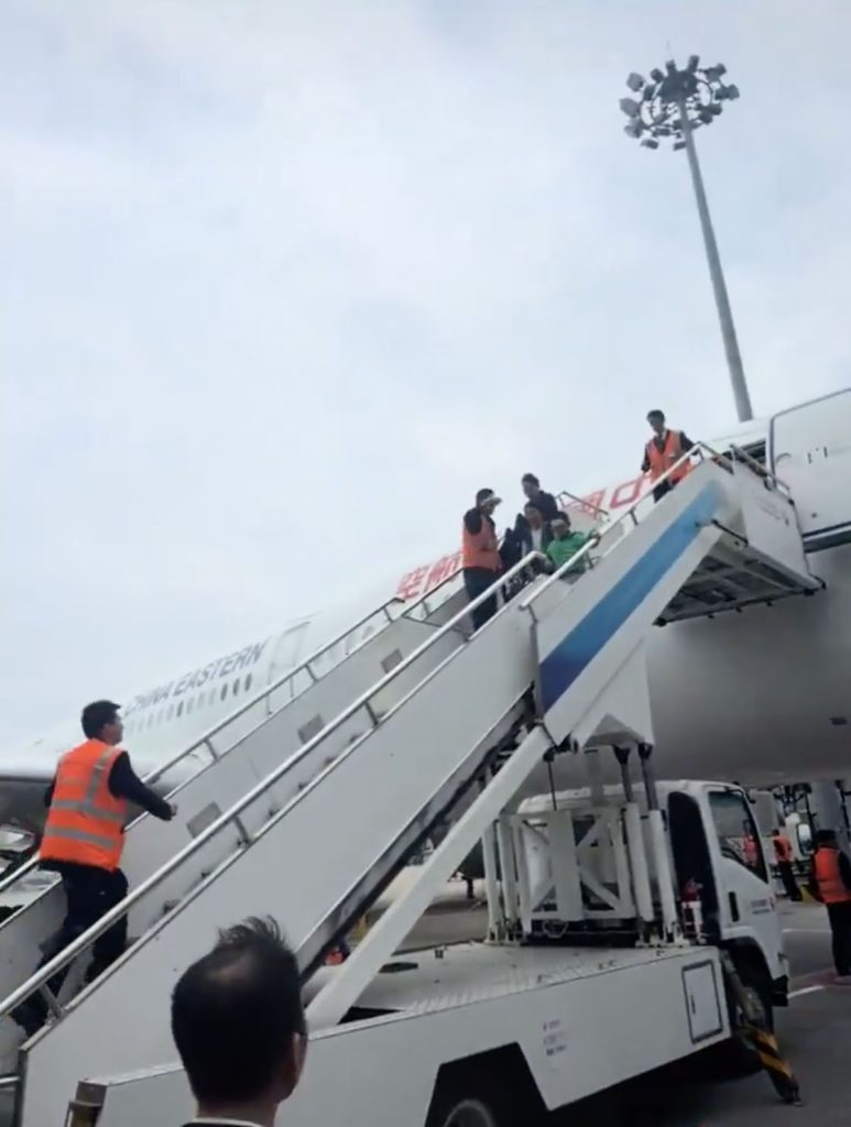 A China Eastern Airlines Airbus A350 crashed into a passenger bridge twice at Shanghai Hongqiao Airport - with all passengers and crew escaping safely.