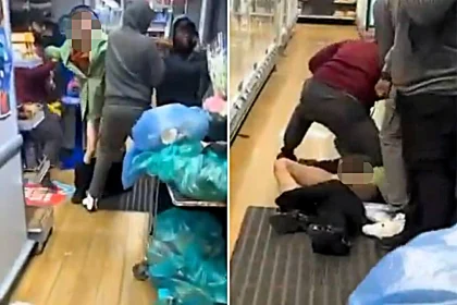 Brazen shoplifter exposed at Islington Co-Op store after his trousers dropped revealing stolen goods stuffed inside, then he soiled himself during the altercation.