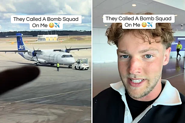A British traveller missed his flight after security called the bomb squad on him at Stockholm airport, swabbing his luggage three times before clearing him with just minutes to spare.