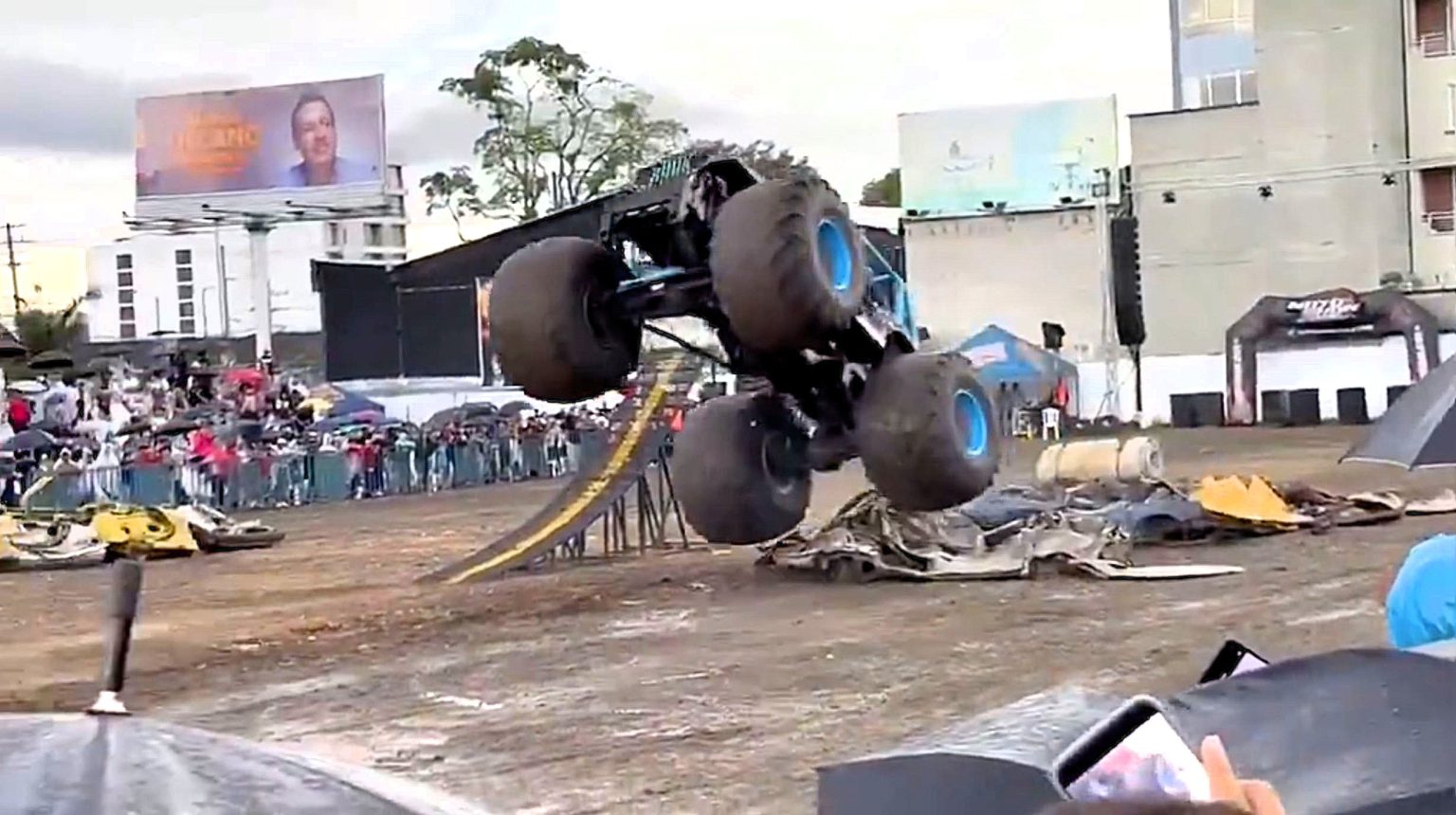 At least three people were killed and 38 injured when a monster truck lost control and ploughed into spectators at an exhibition in Popayán, Colombia, in harrowing viral footage.