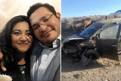 A Mexican funeral director's wife died of a heart attack upon seeing her husband's body after he was killed in a hearse crash, leaving their young daughter orphaned in hours.