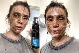 Olivia's fake tan routine went horribly wrong when she grabbed an old face mist - leaving her looking like she'd "sprayed mud" on her face in a viral disaster.