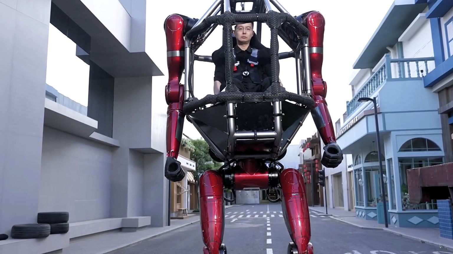 China has unveiled the world's first production-ready manned transformable robot mecha, standing 1.6 times human height and capable of walking or wheeling across terrain for £425,000.