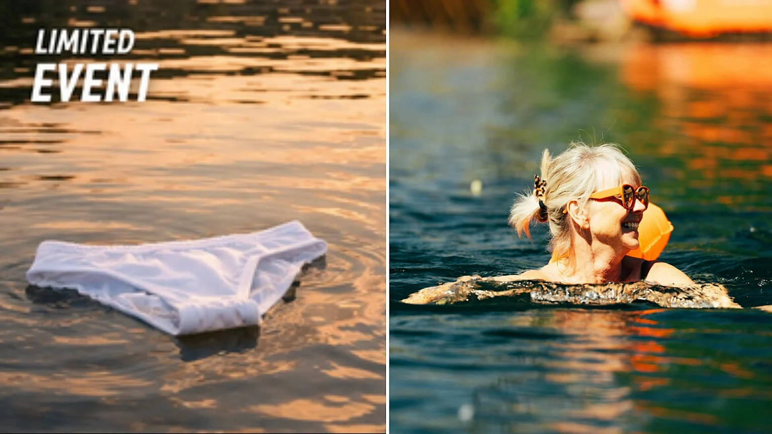 Brave Brits strip off and bare all for nude open-water heatwave swim at lake next to Bluewater Shopping Centre in Kent.