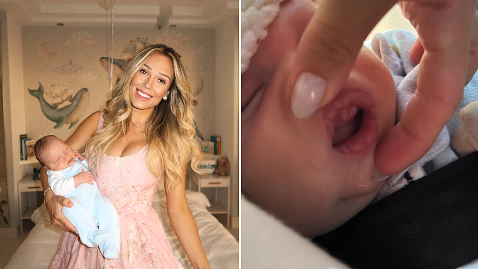 Miami mum Ali Pilossoph, 29, shares heartbreak after a white lump on her newborn son Theo's gums turned out to be ultra-rare tumour.