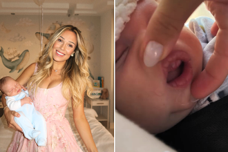 Miami mum Ali Pilossoph, 29, shares heartbreak after a white lump on her newborn son Theo's gums turned out to be ultra-rare tumour.