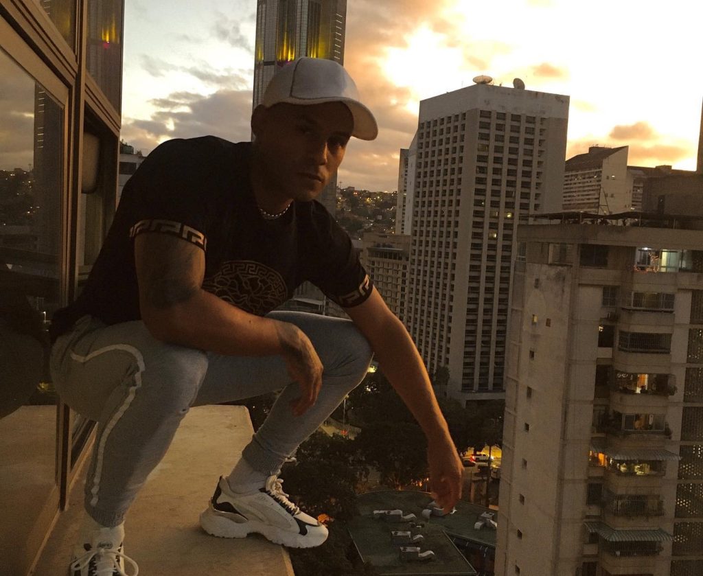 Daredevil Venezuelan 'Skywalker' Carlos Rengifo, 32, performs death-defying handstands and bike stunts on skyscraper ledges without any safety equipment whatsoever.