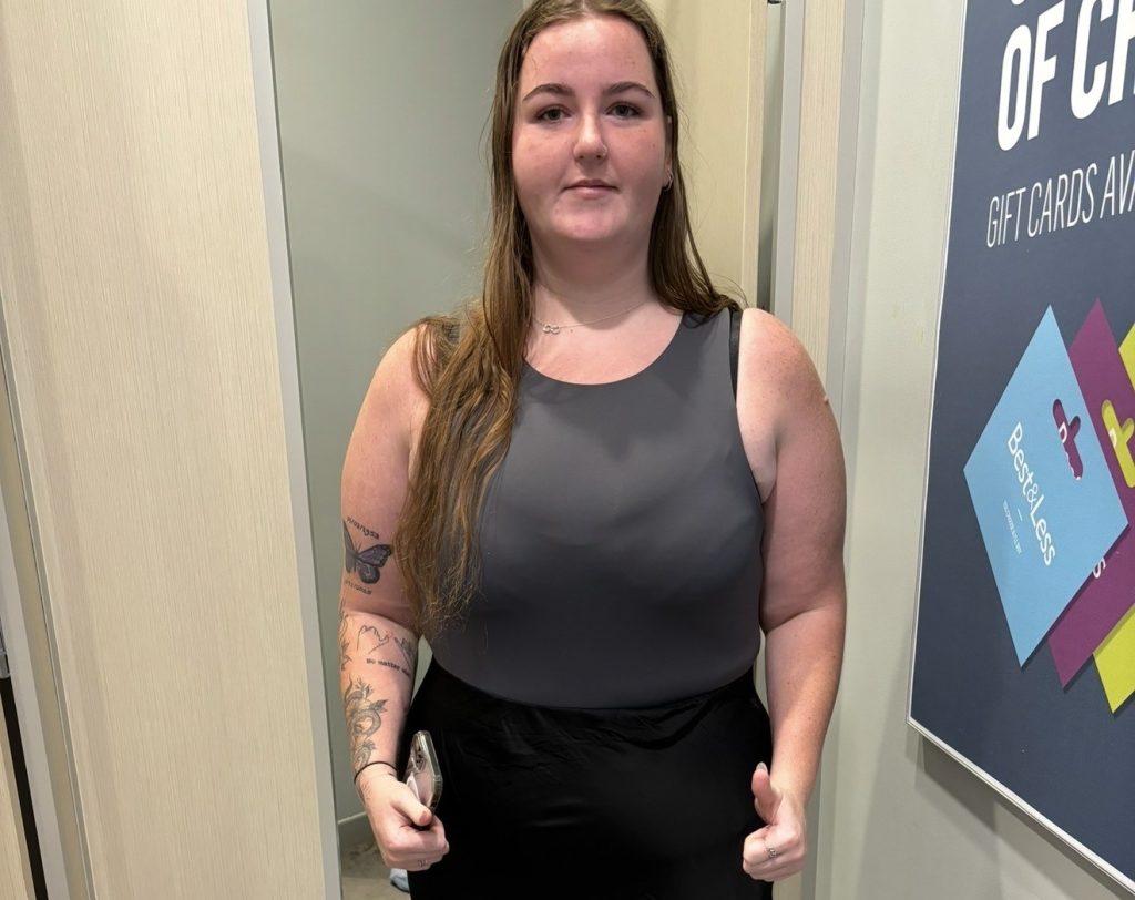 Aussie Lara, 22, shed an incredible 10 stone after years of hiding behind friends in photos - now she barely recognises her miserable former self.