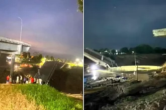 A retired judge was livestreaming safety concerns about a bridge in Brazil - minutes later it collapsed into a river just 2.5 years after its £5.2m build, injuring four.
