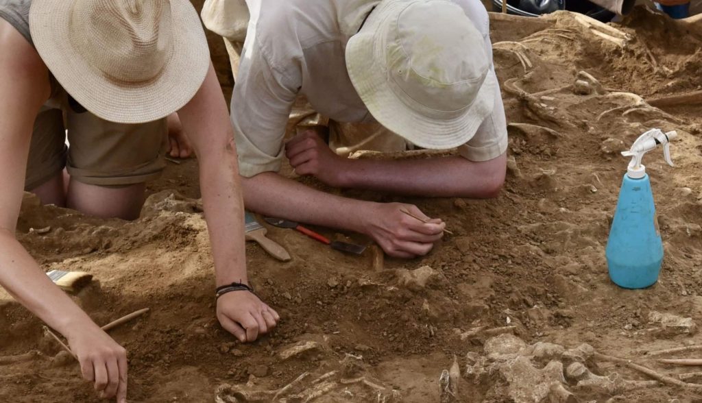 Archaeologists found 77 headless skeletons in a 7,000-year-old Slovak settlement - but researchers believe the skulls were carefully removed after death rather than in a massacre.