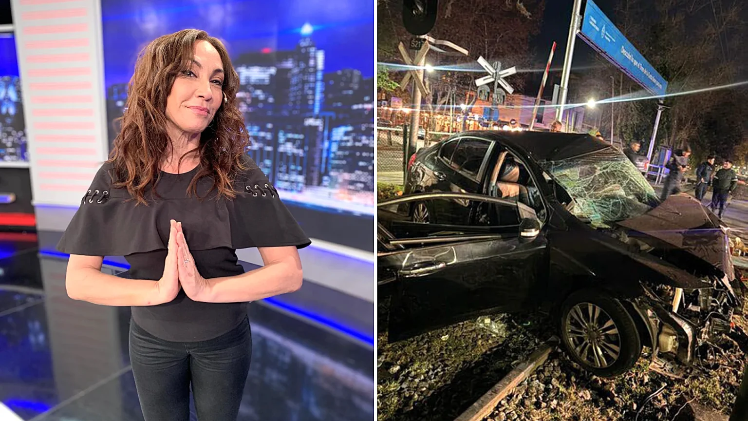 An Argentine actress was killed when a train struck her car at a level crossing after she drove through a lowered barrier - she had been driving with a suspended licence and was due on stage that night.