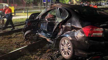 An Argentine actress was killed when a train struck her car at a level crossing after she drove through a lowered barrier - she had been driving with a suspended licence and was due on stage that night.