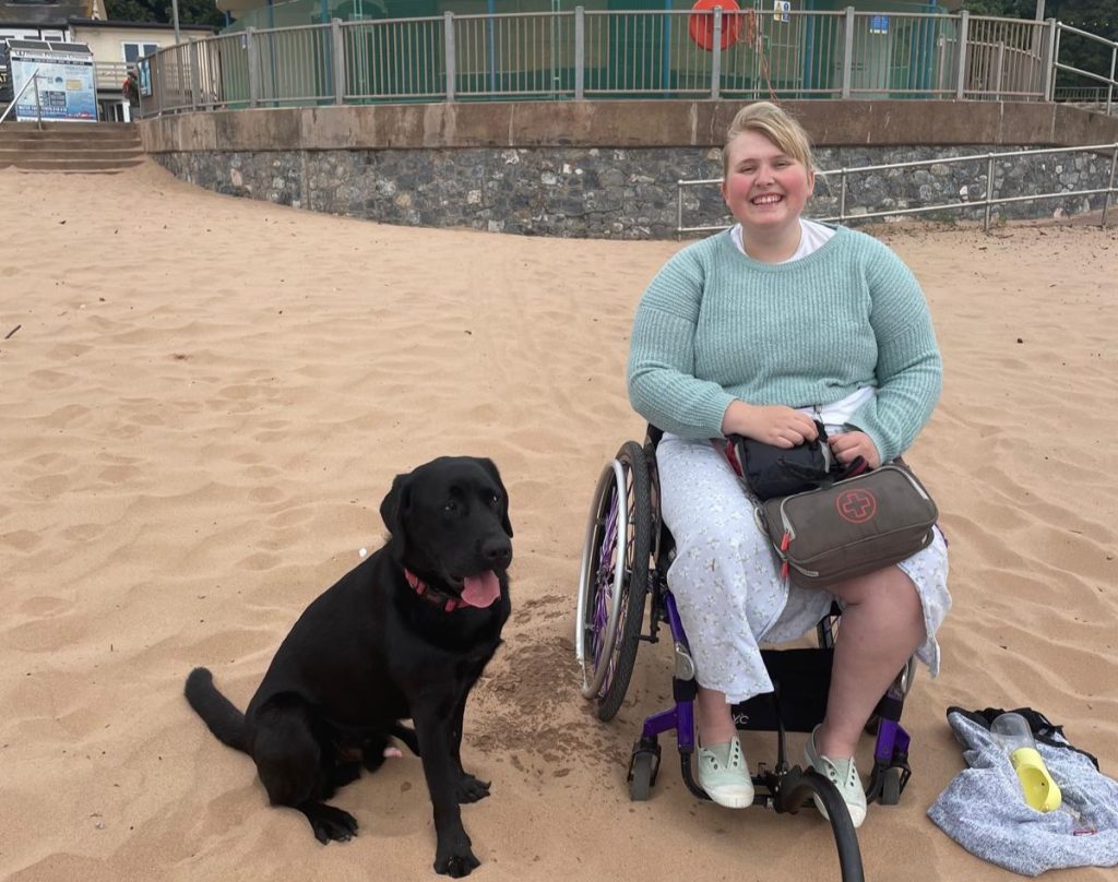 A British student says she can only eat 25 foods without risking death as her body keeps developing new allergies - and her dog Kenny gives her a 10-minute warning before each attack.