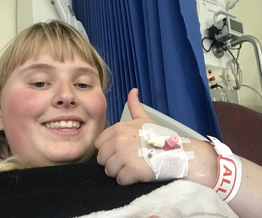 A British student says she can only eat 25 foods without risking death as her body keeps developing new allergies - and her dog Kenny gives her a 10-minute warning before each attack.