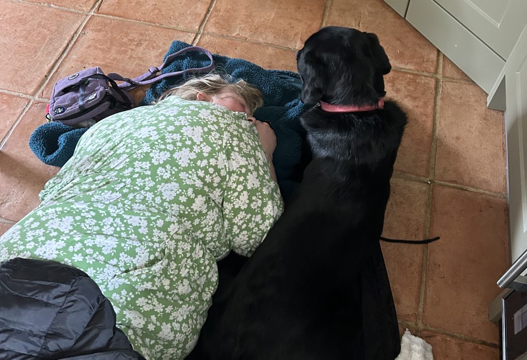 A British student says she can only eat 25 foods without risking death as her body keeps developing new allergies - and her dog Kenny gives her a 10-minute warning before each attack.