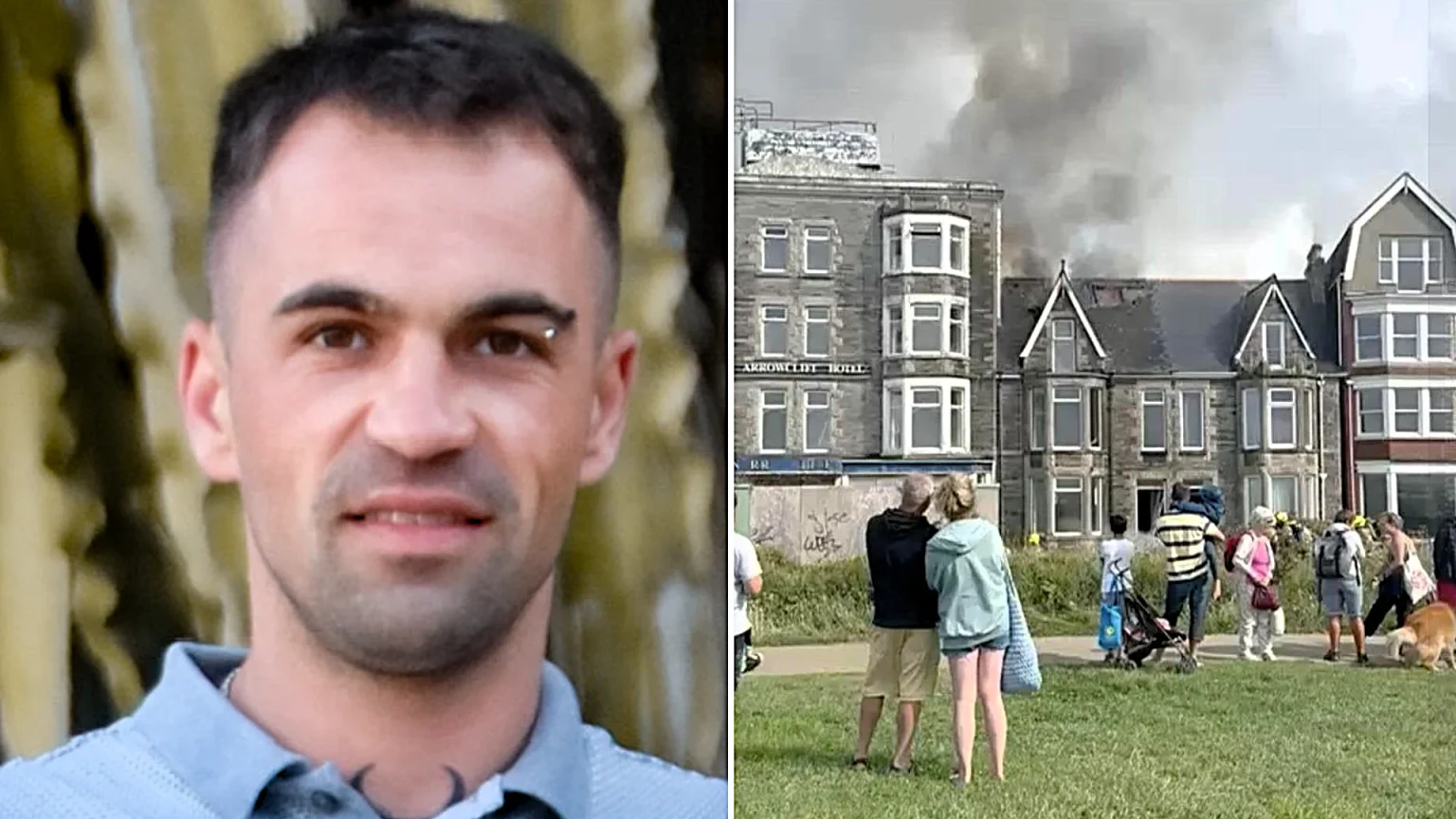 A builder found dead in a Newquay hotel fire had walked into a police station hours earlier begging to be arrested, an inquest heard - he had serious gambling and drug debts.