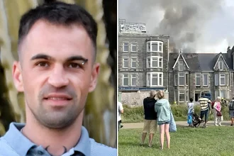 A builder found dead in a Newquay hotel fire had walked into a police station hours earlier begging to be arrested, an inquest heard - he had serious gambling and drug debts.